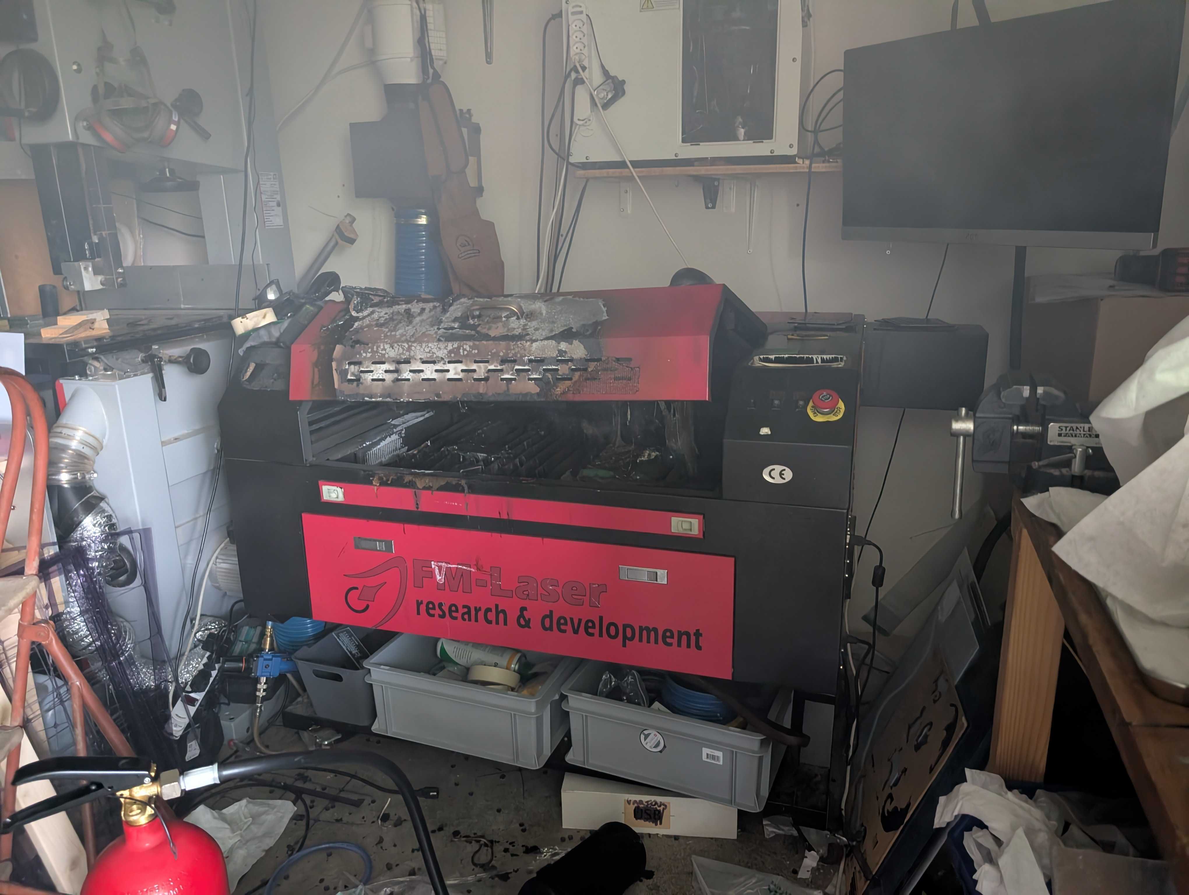 Burned laser