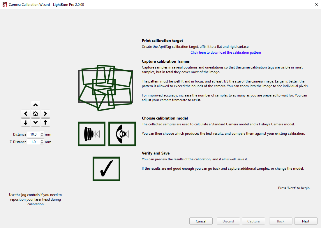lens calibration window