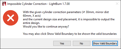 Cylinder Correction Impossible Boundaries screenshot