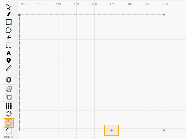 Screenshot of rectangle shape with Start From added to a node at the bottom face