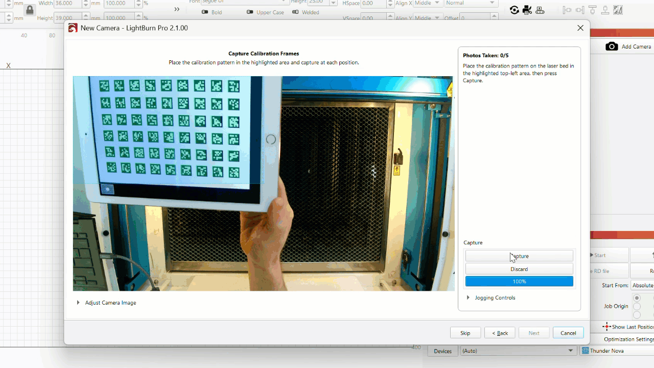 Short demo of the new camera calibration process