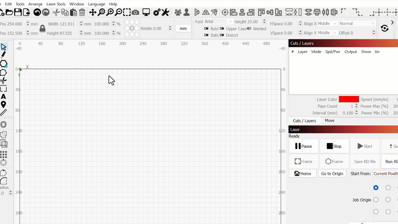 Opening the Material Test Generator window