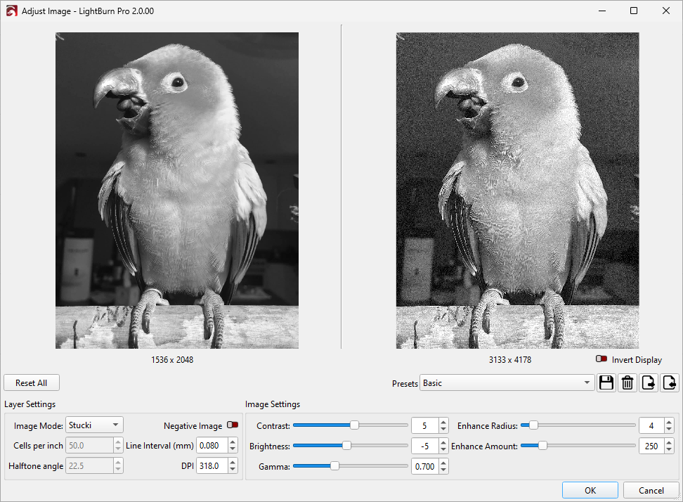 The Adjust Image window
