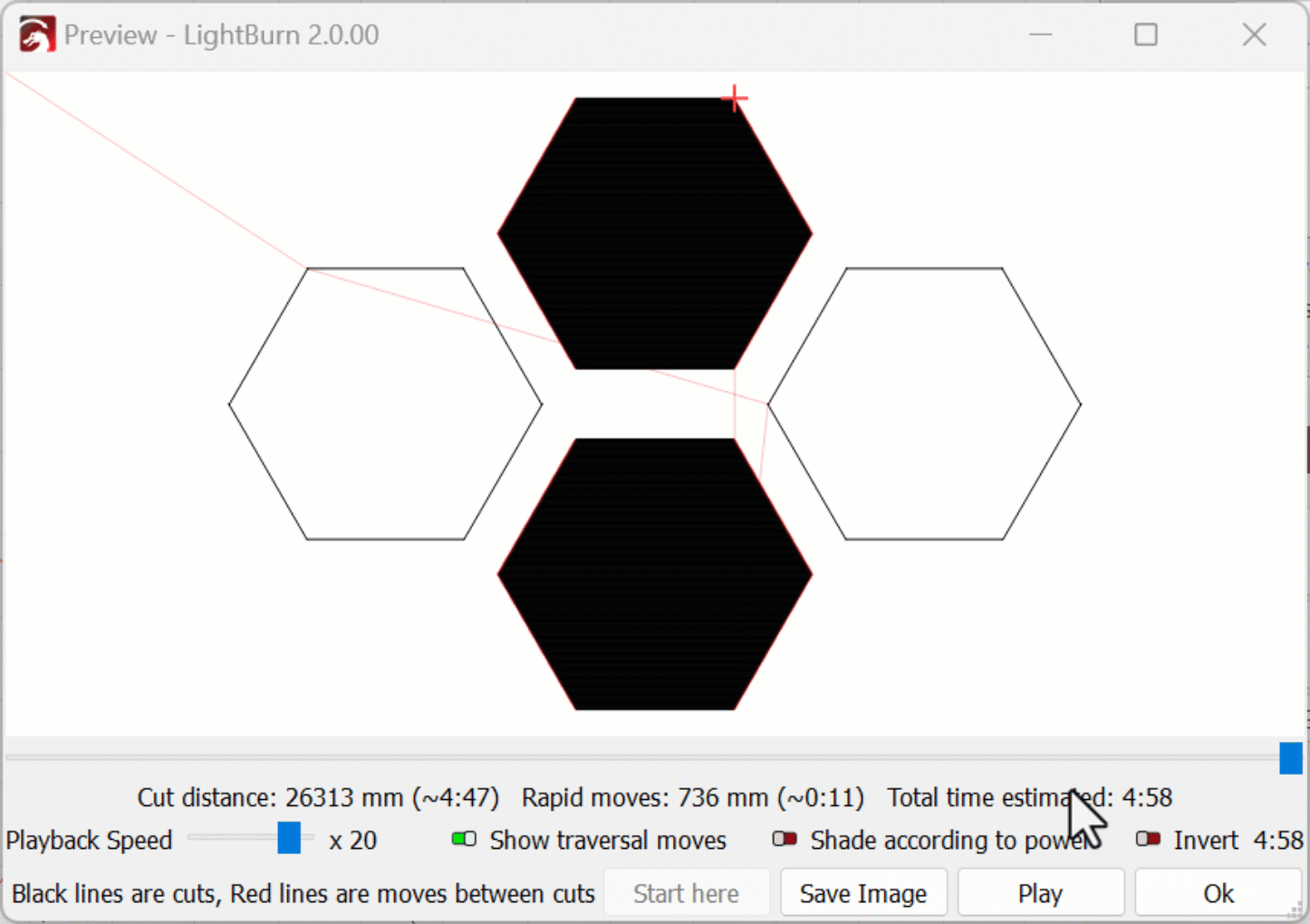 Pressing play in the Preview window