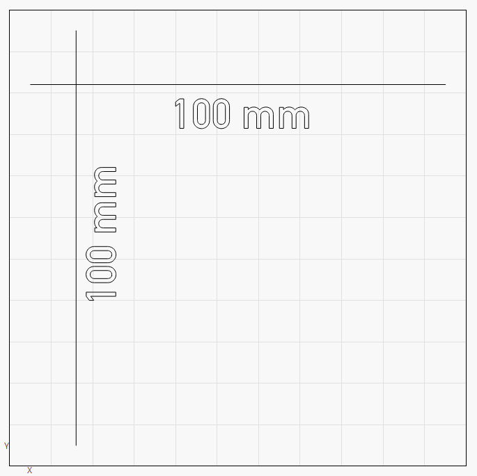 Two lines drawn on workspace