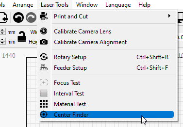 Laser Tools Menu