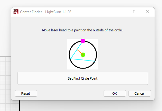 Center Finder Wizard Point 1