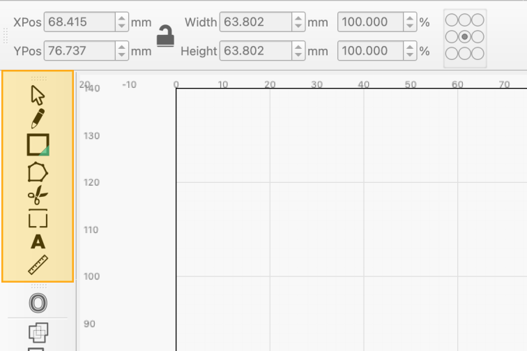 Creation Toolbar in the left-side toolbar
