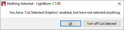Cut Selected Graphics warning message