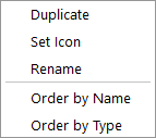 Devices window context menu