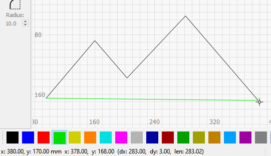 Measuring lines while drawing, in the Status Bar