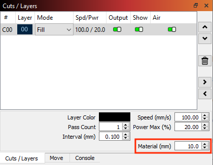 Set Material Height before opening the Focus Test