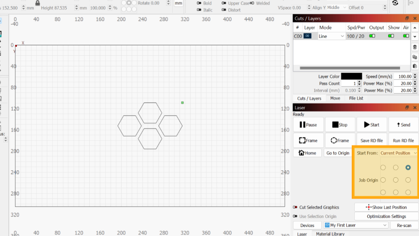 Current Position Top Right Workspace example