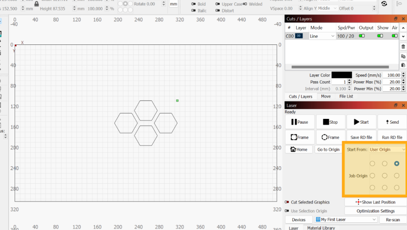 User Origin Workspace example