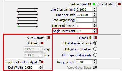 Galvo specialized settings