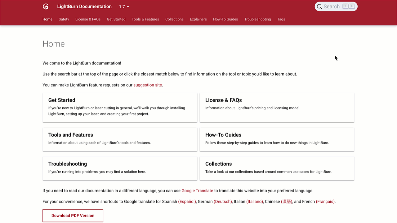 Using the search feature
