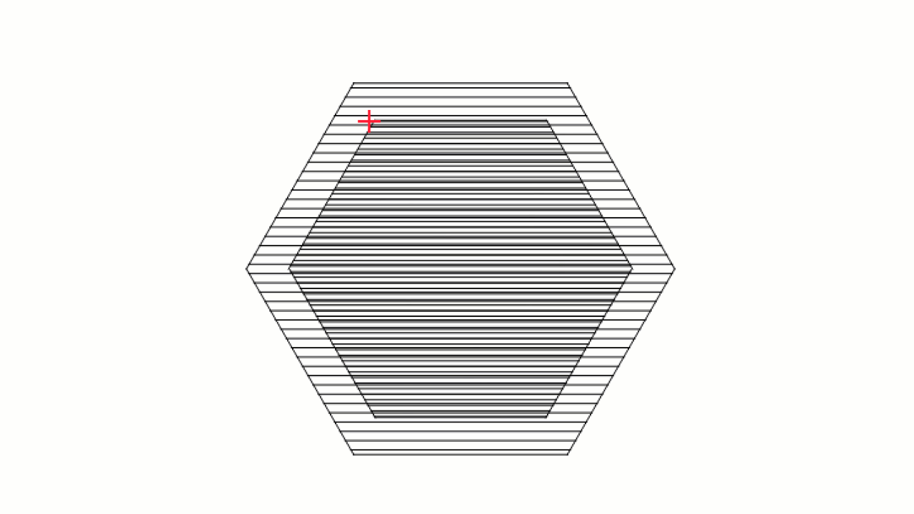 Partially overlapping shapes set to different layers