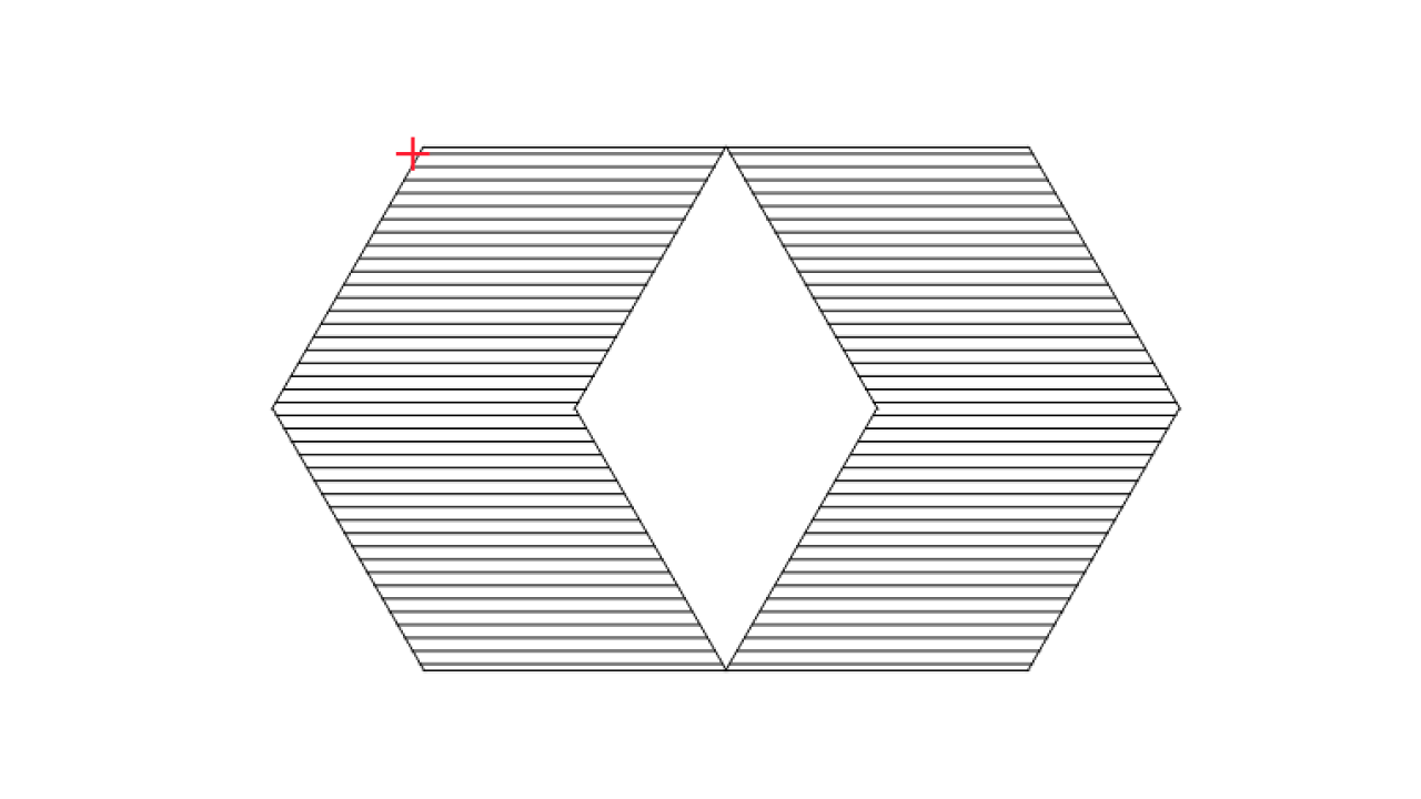 Partially overlapping shapes set to the same layer