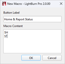 Screenshot of the New Macro dialog