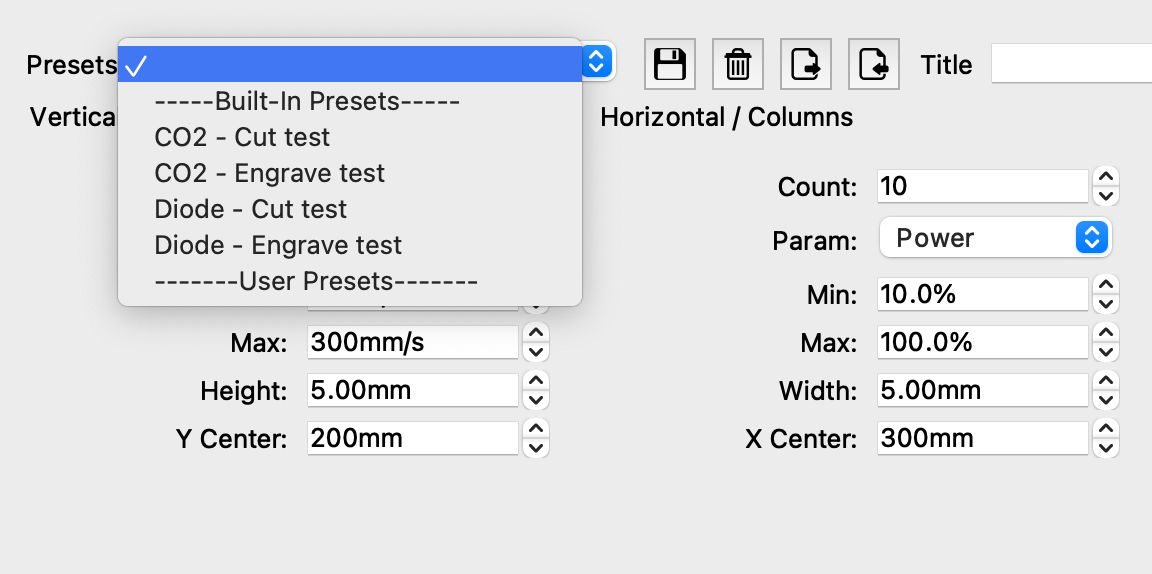 Material Test Presets