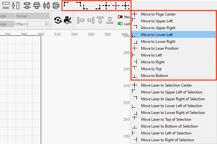 Move Selected Objects in the Arrange(long) toolbar