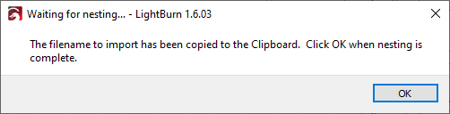 Nest Selected Dialog Box