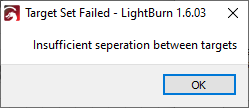 Insufficient separation between targets