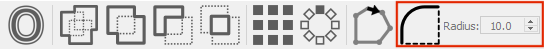 Radius in Toolbar