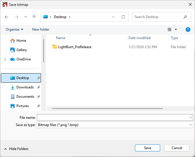 Background Capture dialog window