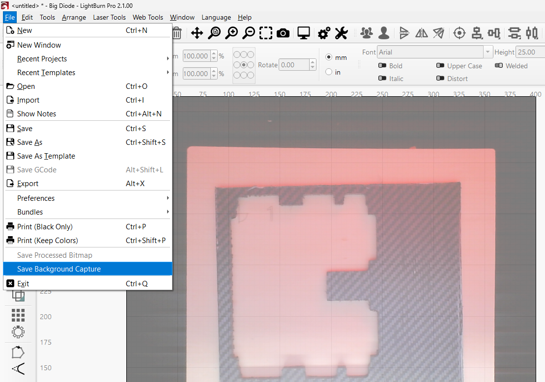 Save Background Capture in the File Menu
