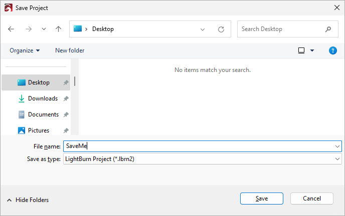 Save dialog