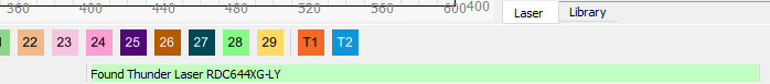 DSP device found message in status bar