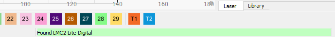 Galvo device found message in status bar