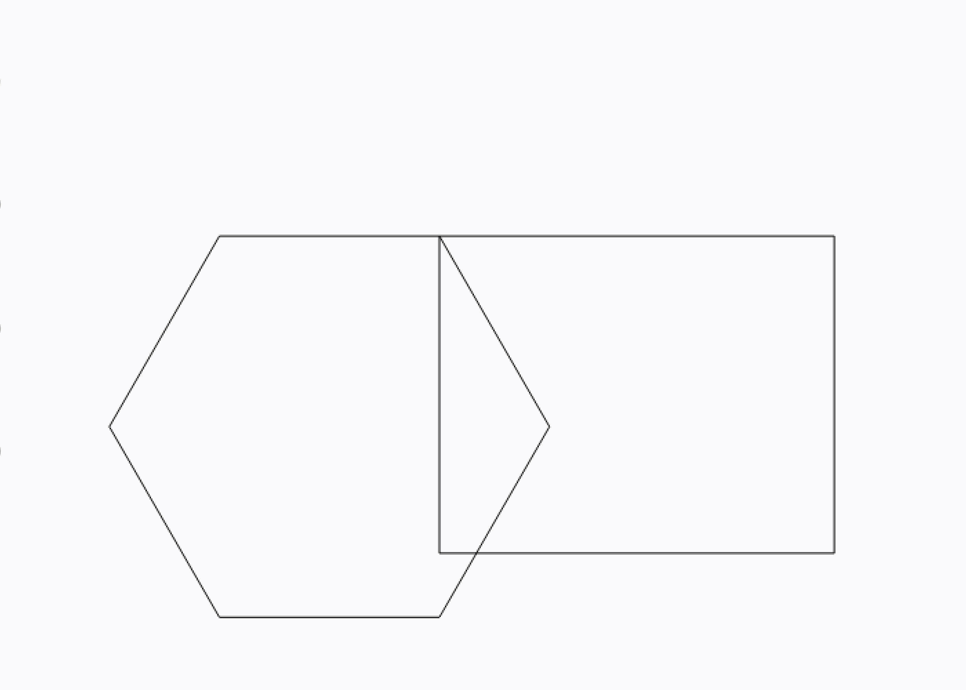 Demo of Two Point Rotate being used to resize and align a rectangle to a hexagon