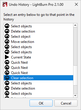 Undo History Window