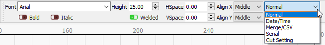 Variable Text Dropdown menu