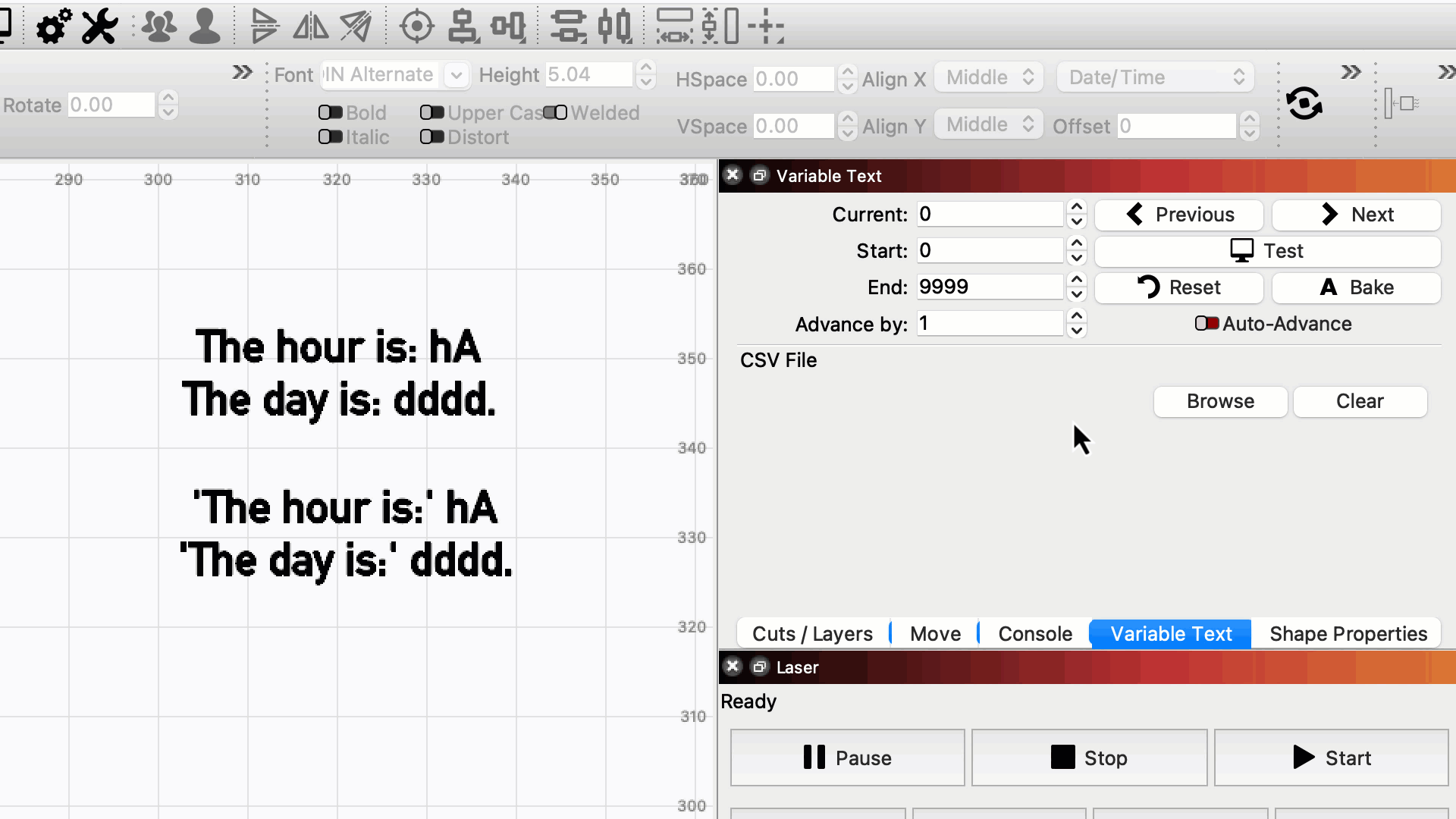 Variable Text formatting using single quotes