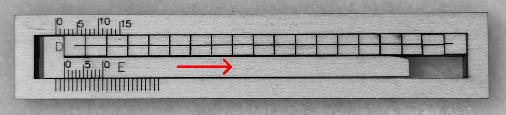 Annotaed image of the L-Shaped piece slding right