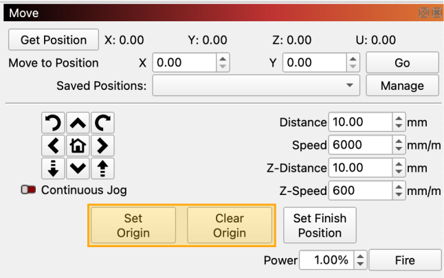 Set and Clear Origin