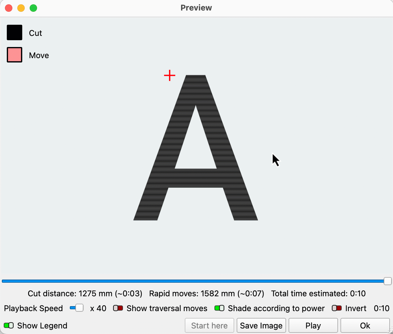 Cut Selected Graphics disabled in the Laser Window