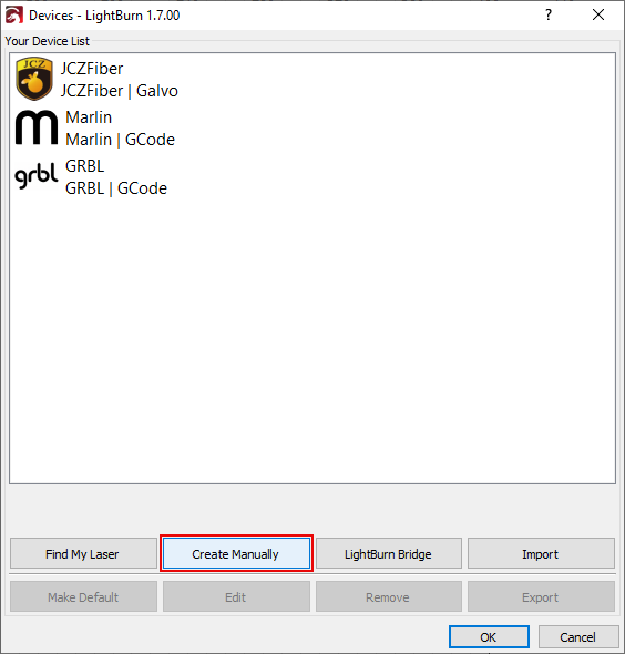Create Manually